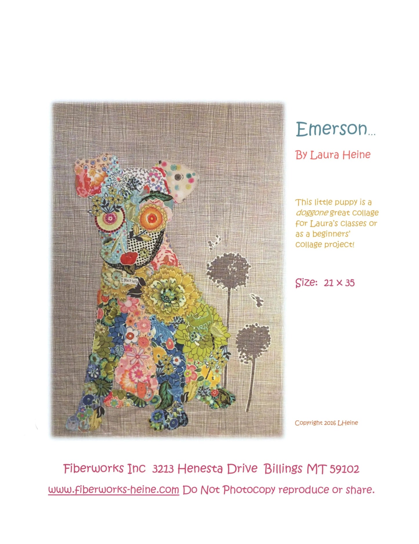Emerson Puppy Collage Pattern by Laura Heine