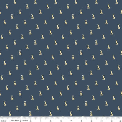 Tela de la familia Austen Emma Crest en color navy - 43"/44" por yarda
