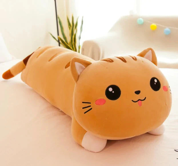 Juguetes de Peluche en Forma de Almohada de Gato Lindos - Compañeros Suaves y Acogedores