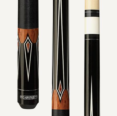Players Energy 52” Antique Brown Cue Stick with Textured Black Wrap - Korvel