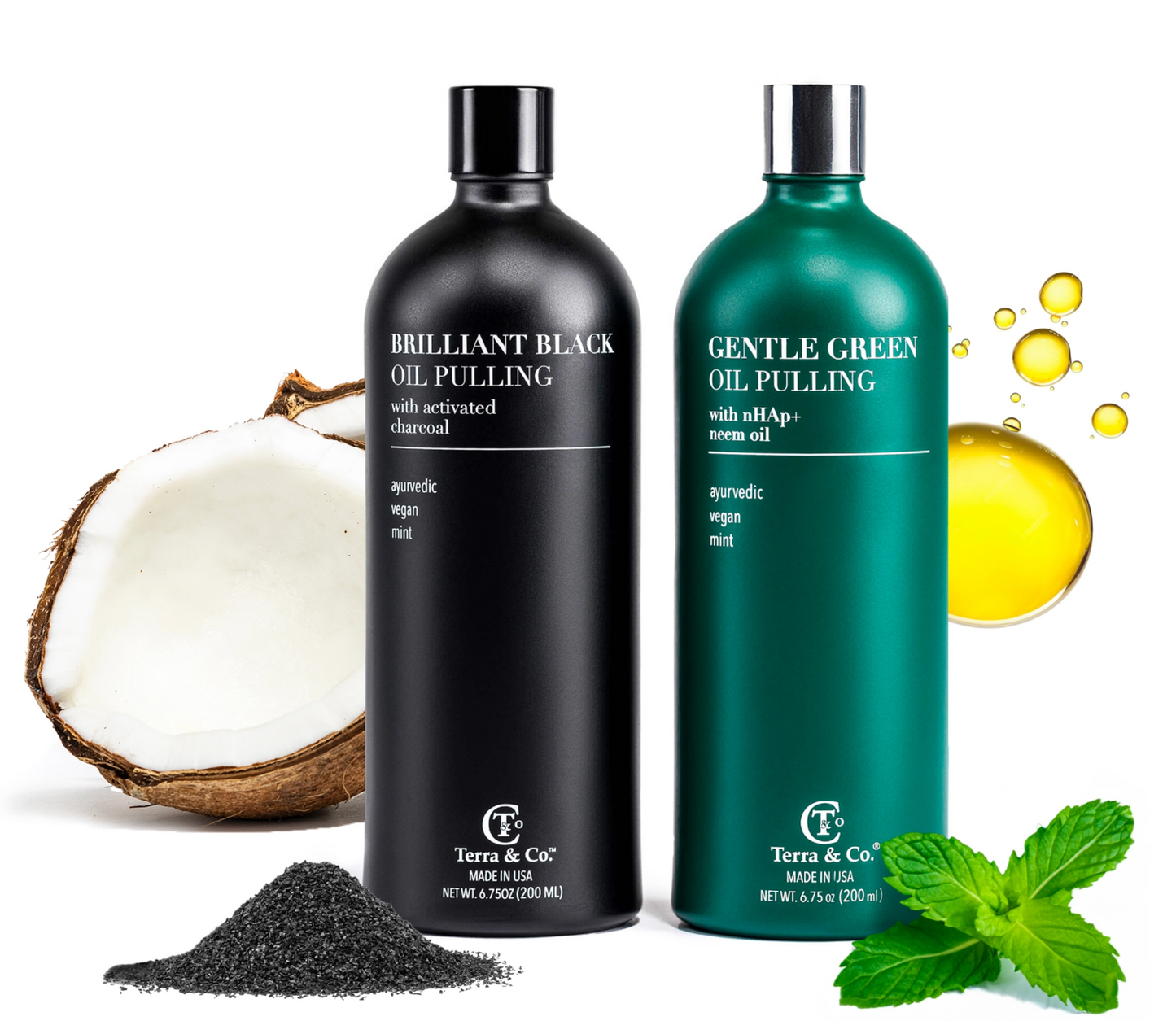 Terra & Co.® Oil Pulling Bundle – Gentle Green + Brilliant Black