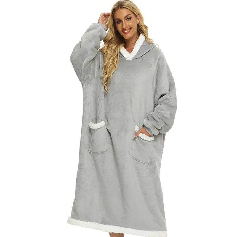 Hoodie en Flanelle Super Long pour un Confort Ultime