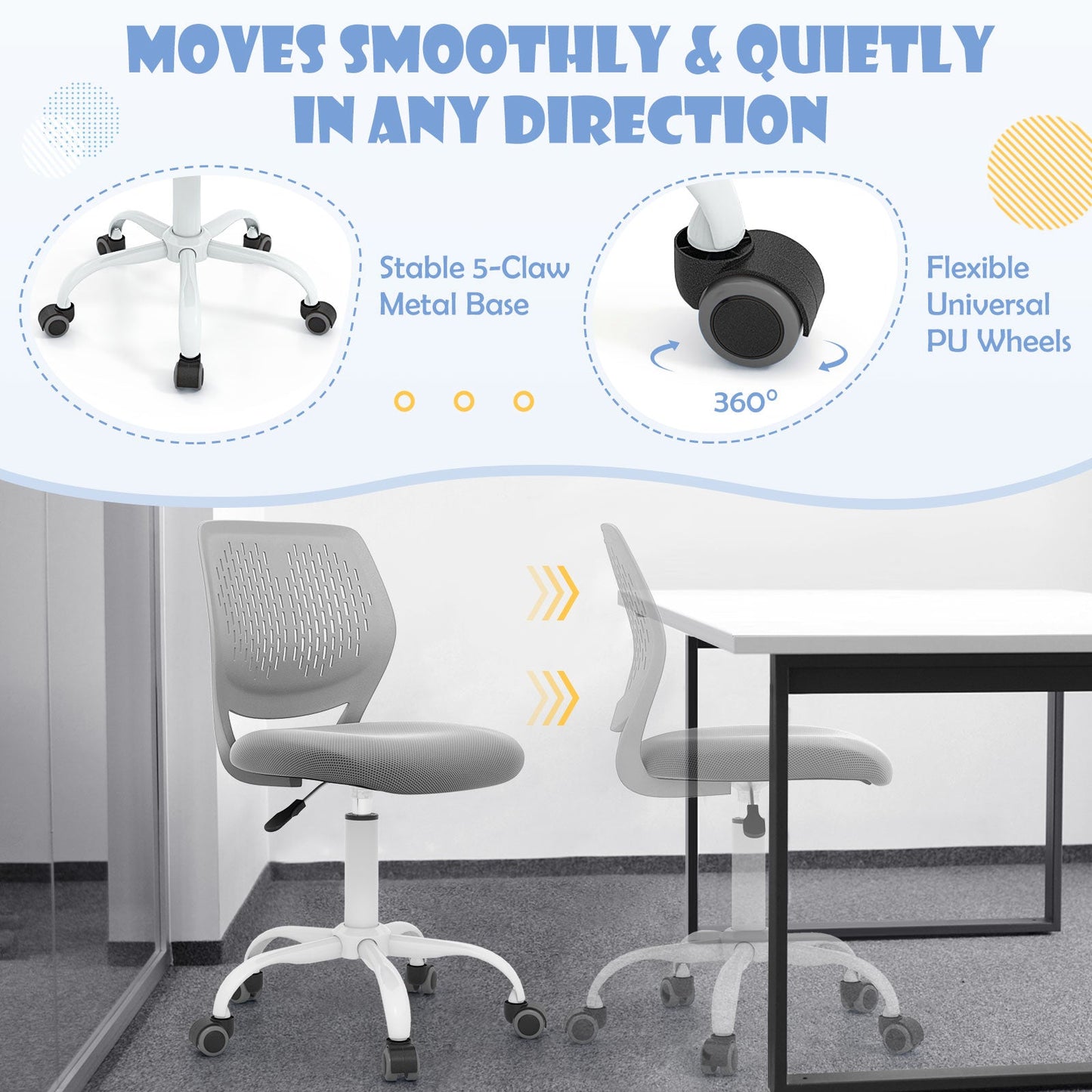 Silla de Estudio Ergonómica para Niños - Altura Ajustable en Gris