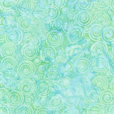 Tela Batik Essence Circle in Circle-Aqua Teal - 44"/45" por Yarda