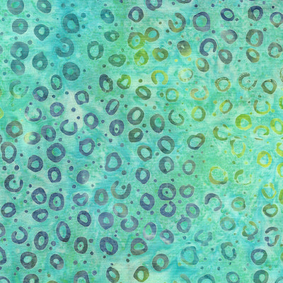 Essence Round and Round Teal Aqua Batik Fabric - 44"/45" Per Yard