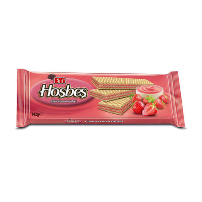 Eti Hoşbeş Strawberry Wafers – Light & Crispy Wafer Cookies (142g)