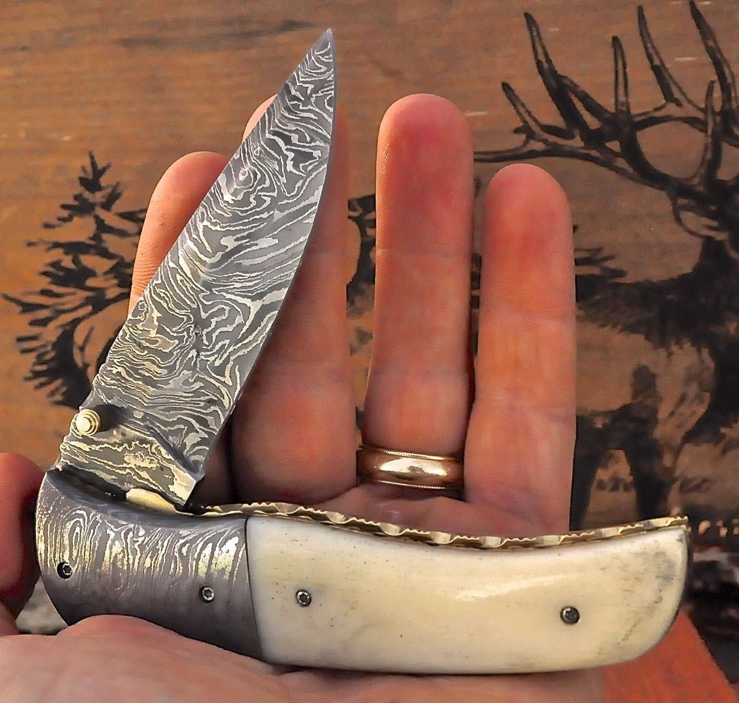 Artisan Damascus Folding Knife for Everyday Use - Korvel