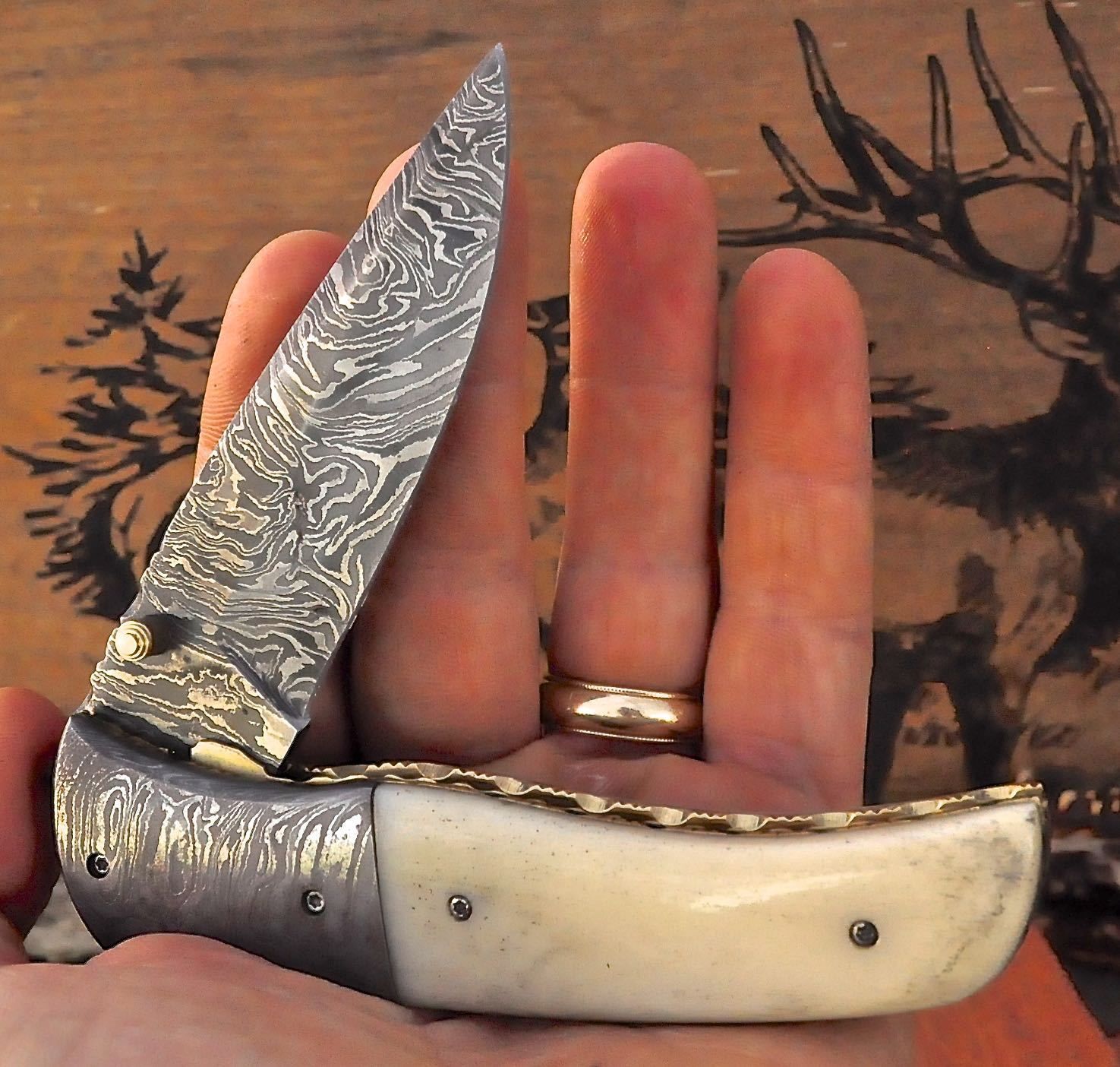 Artisan Damascus Folding Knife for Everyday Use - Korvel