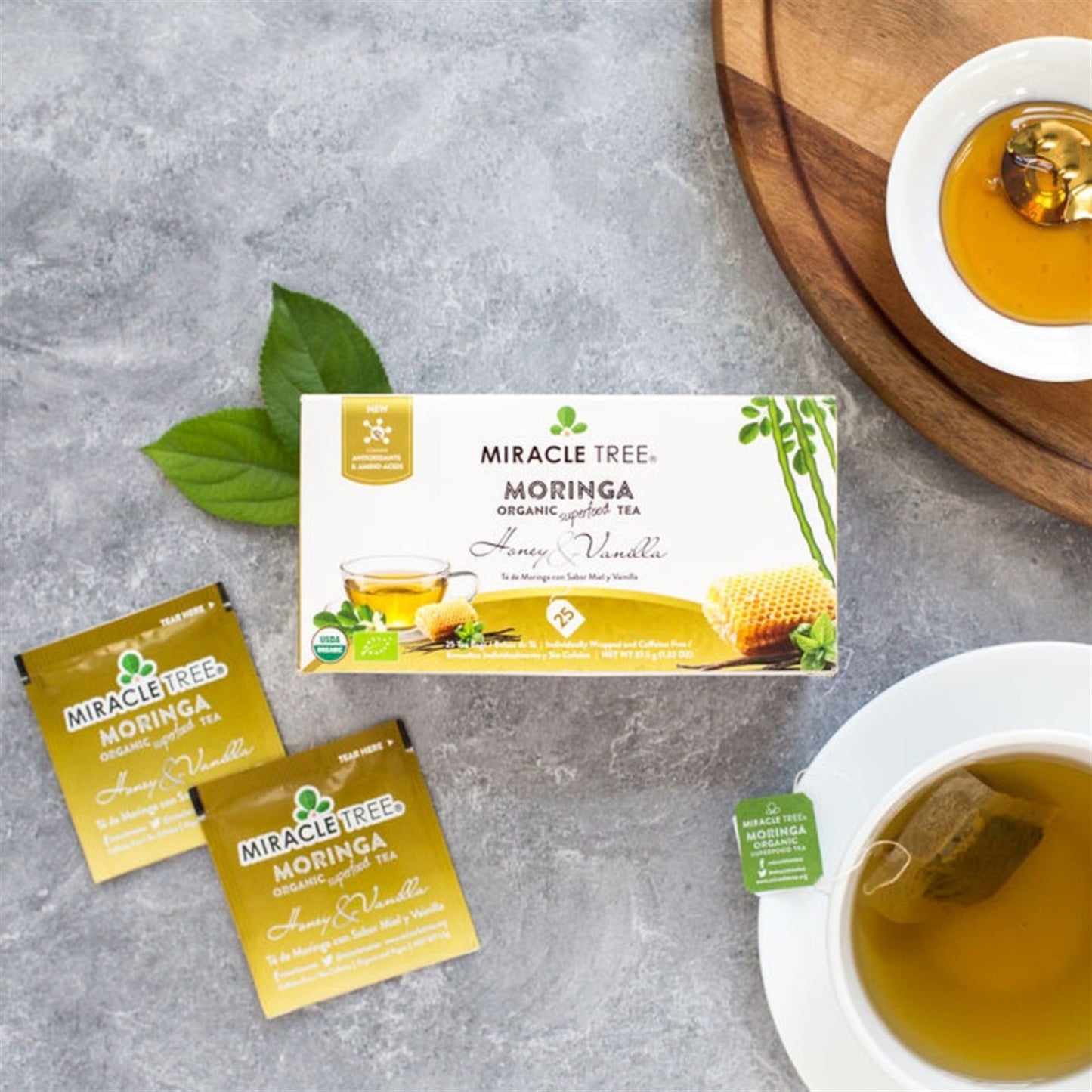 Té Orgánico de Moringa con Miel y Vainilla
