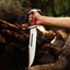 Legendary Rambo Bowie Knife - 12" D2 Steel Blade with Exotic Red Wood Handle - Korvel