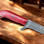 Exquisite Damascus Steel Bull Cutter Knife - 7" Redwood Handle & Western Sheath - Korvel