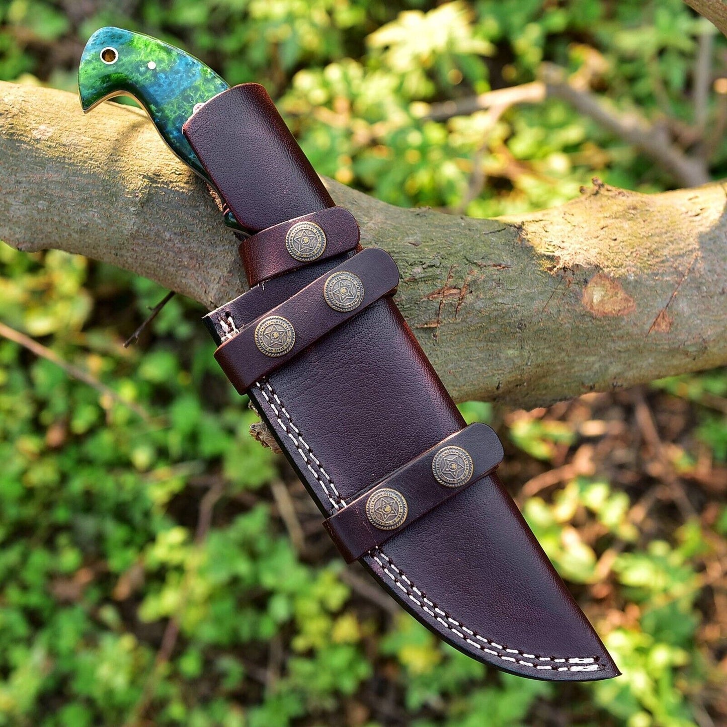 Artisan Damascus Skinning Knife – 4.5" Ergonomic Resin Handle for Ultimate Performance - Korvel