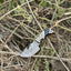 Artisan Crafted Damascus Steel Guthook Skinning Knife with Unique Resin Handle - 7.5” Blade & Leather Sheath - Korvel