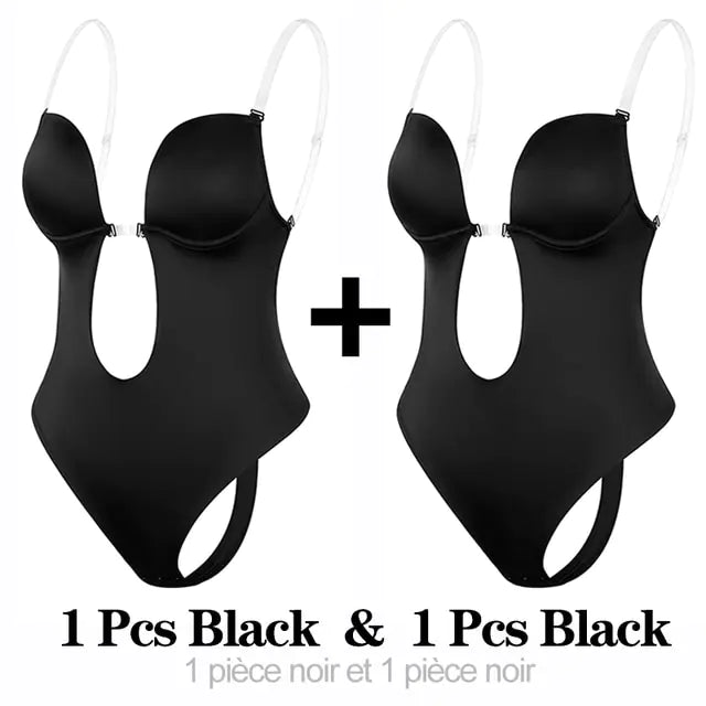 Deep V-Neck Shapewear Bodysuit for Women