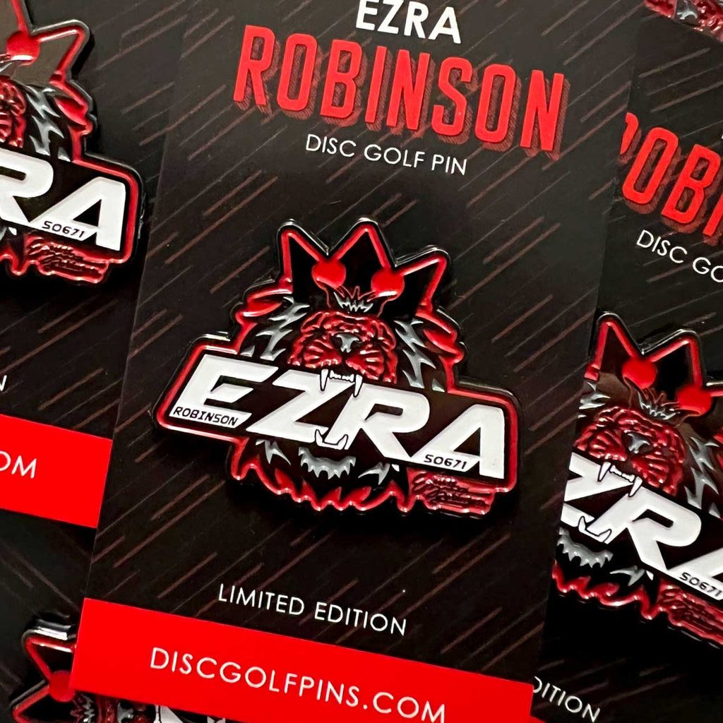 Ezra Robinson Disc Golf Pin - Premium Metal Backer