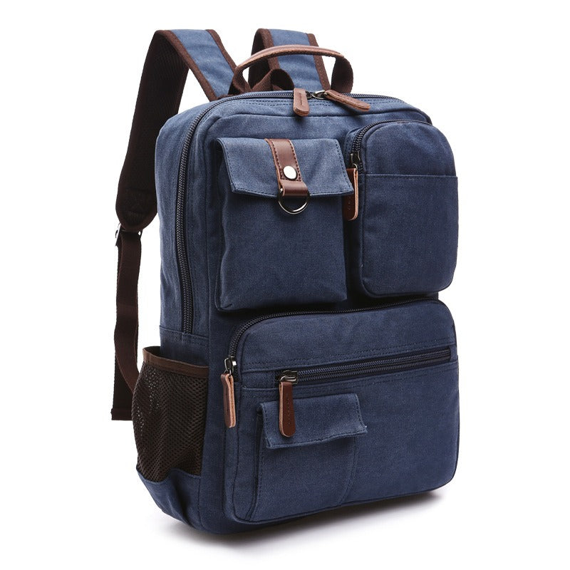 Premium Waxed Canvas Rolling Backpack for Men