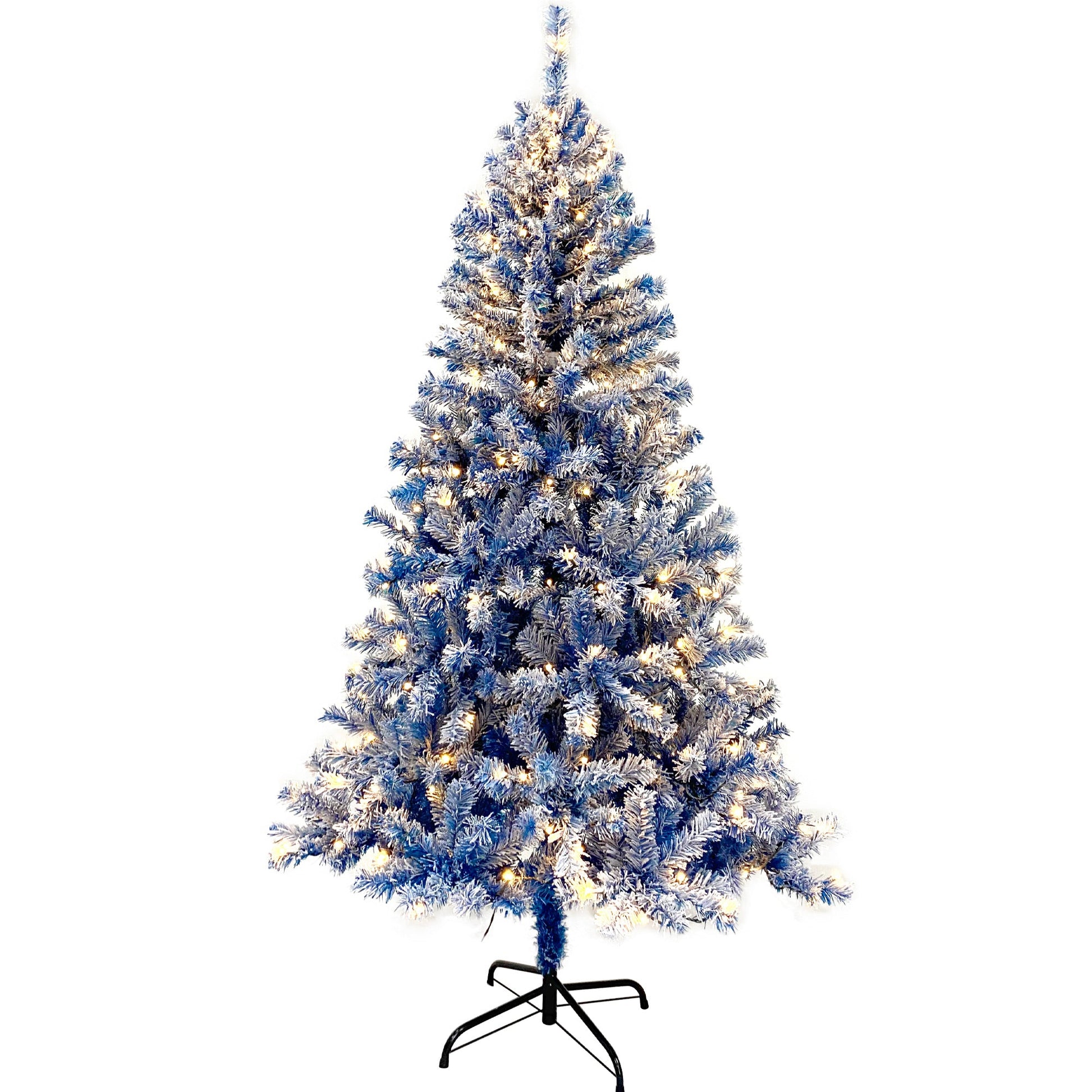 6FT pre ignited hinge chain artificial fir Christmas tree, Christmas tree snowflake flocking person with 750 Christmas branches - Korvel