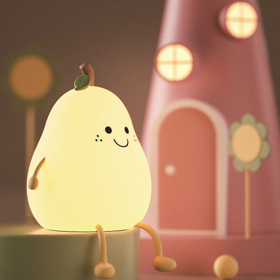 Creative Colorful Pear Duck Pear Night Light Pear Night Light Couple Gift Silicone Cute Night Light Sleeping Night Light - Korvel