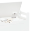 A white rubber wood children's toy box with soft cushioned seats, stools, flip covers, and safety hinges for toy storage - Korvel