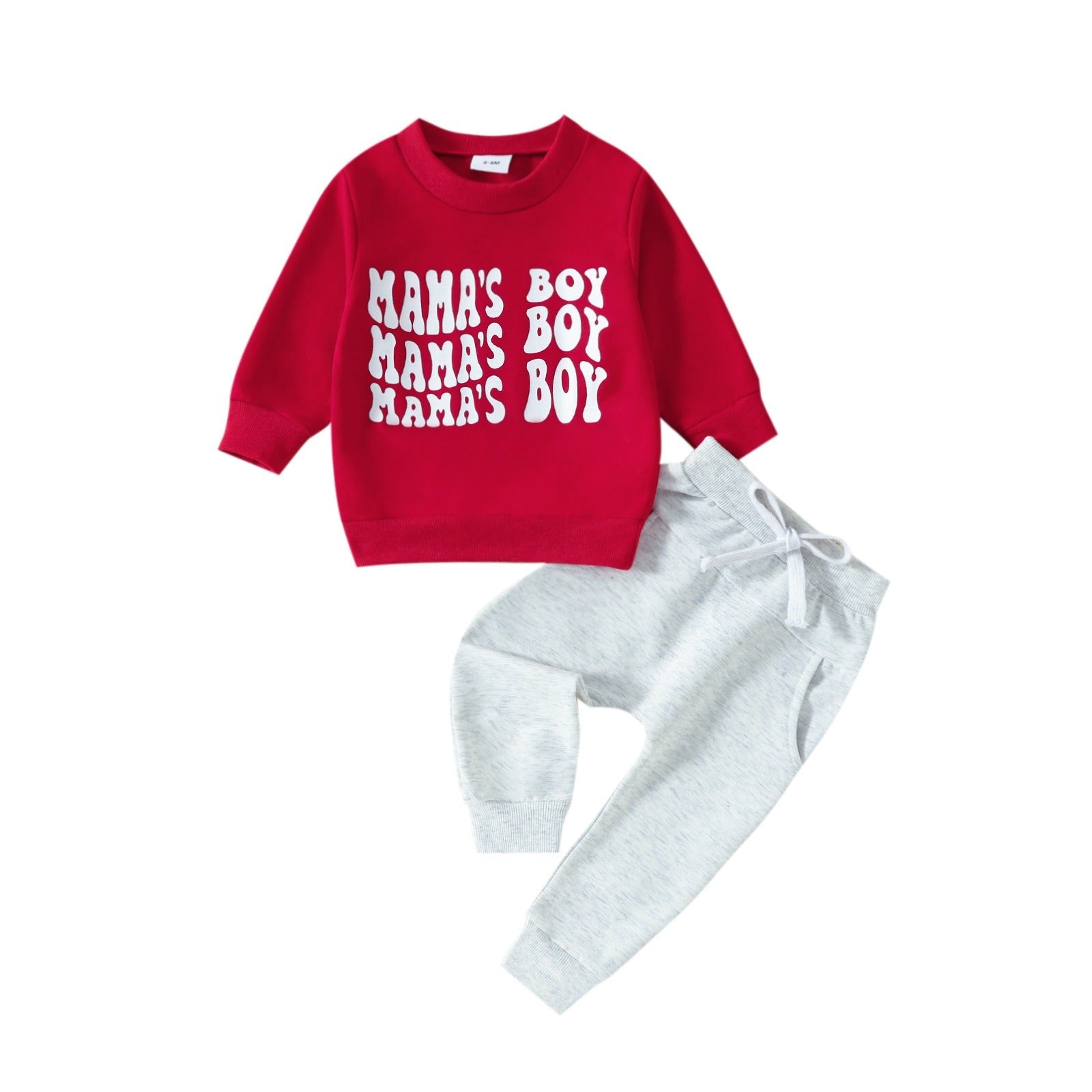 Infant and toddler clothing, children's letter printed long sleeved pullover, hoodie and pants two-piece set - Korvel