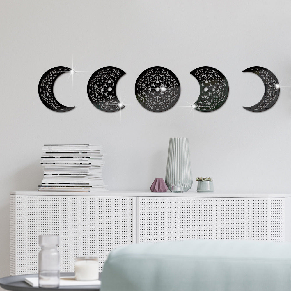 Calcomanía de Pared de Acrílico en Fase Lunar 3D