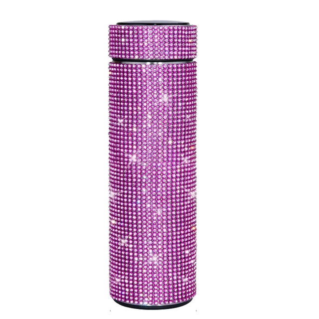 500ml Diamond Inlaid Insulated Water Bottle with LED Display