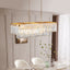 Chandeliers,Rectangular Crystal Chandelier Adjustable,E12 Modern Industrial Crystal Lights (Bulb Not Included) - Korvel