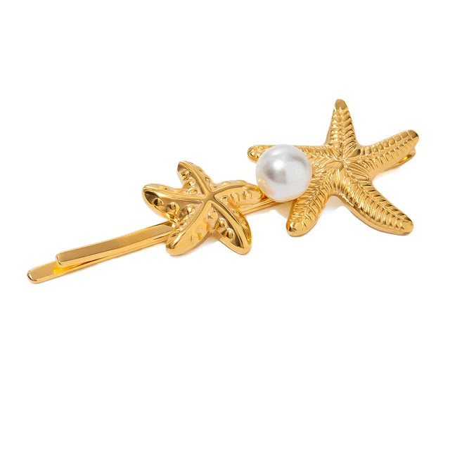 Stainless steel shell hair clip with bangs, high-end feel, ins metal hair accessories, broken hair clip at the back of the head - Korvel
