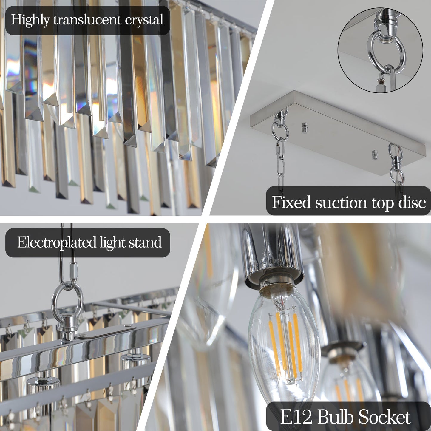 Modern Oval Crystal ceiling chandelier Luxury Home Decor Light Fixture - Korvel