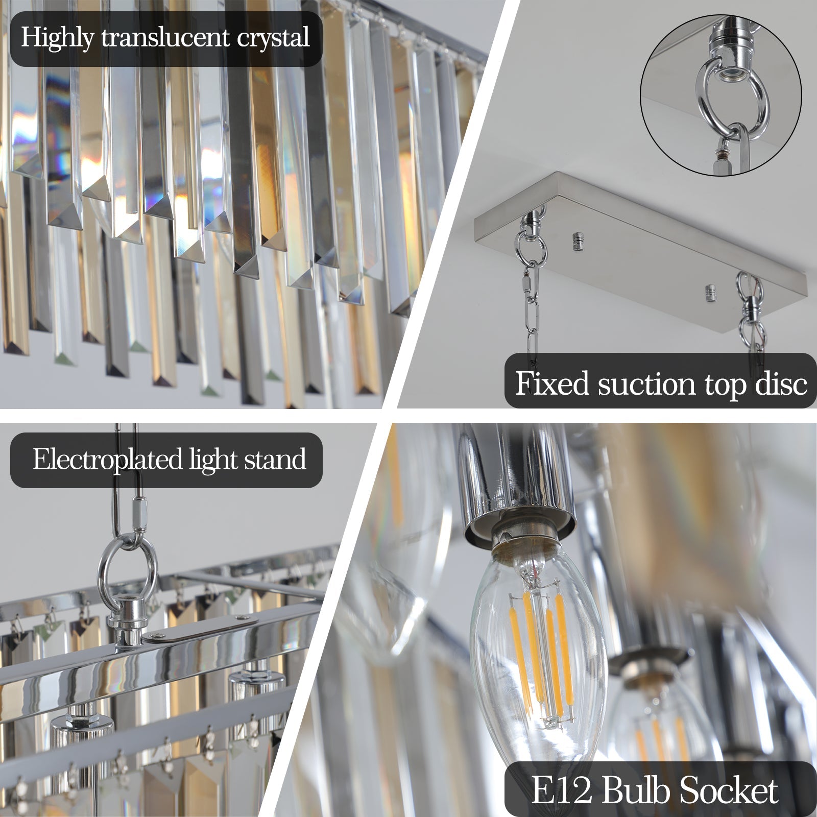 Modern Oval Crystal ceiling chandelier Luxury Home Decor Light Fixture - Korvel