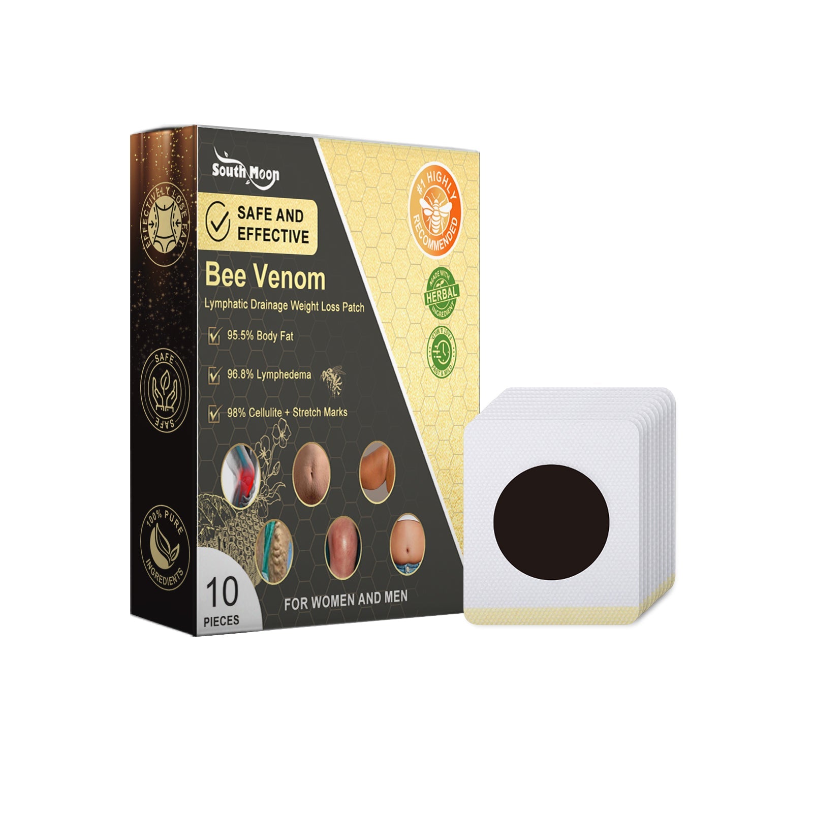 Bee Venom Lymphatic Drainage Weight Loss Patch, Lymphatic Slimming Paste Shaping Slimming Digestion Health Vitality Detumescence Care Body Shaping Considerate - Korvel