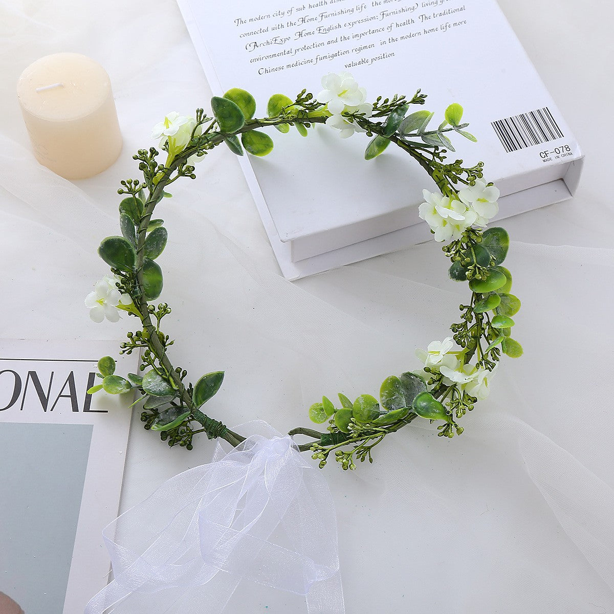Full sky star flower wreath simulation flower bud small floral headdress sweet holiday travel photo head flower wreath - Korvel