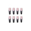 Black French Flame Finished False Nails