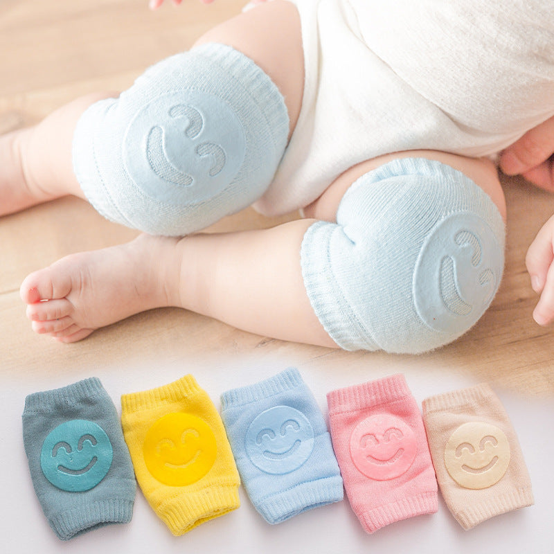 Woolen loop baby socks, elbow protection, walking and crawling, knee protection, baby and child knee protection, smiling face knee protection - Korvel