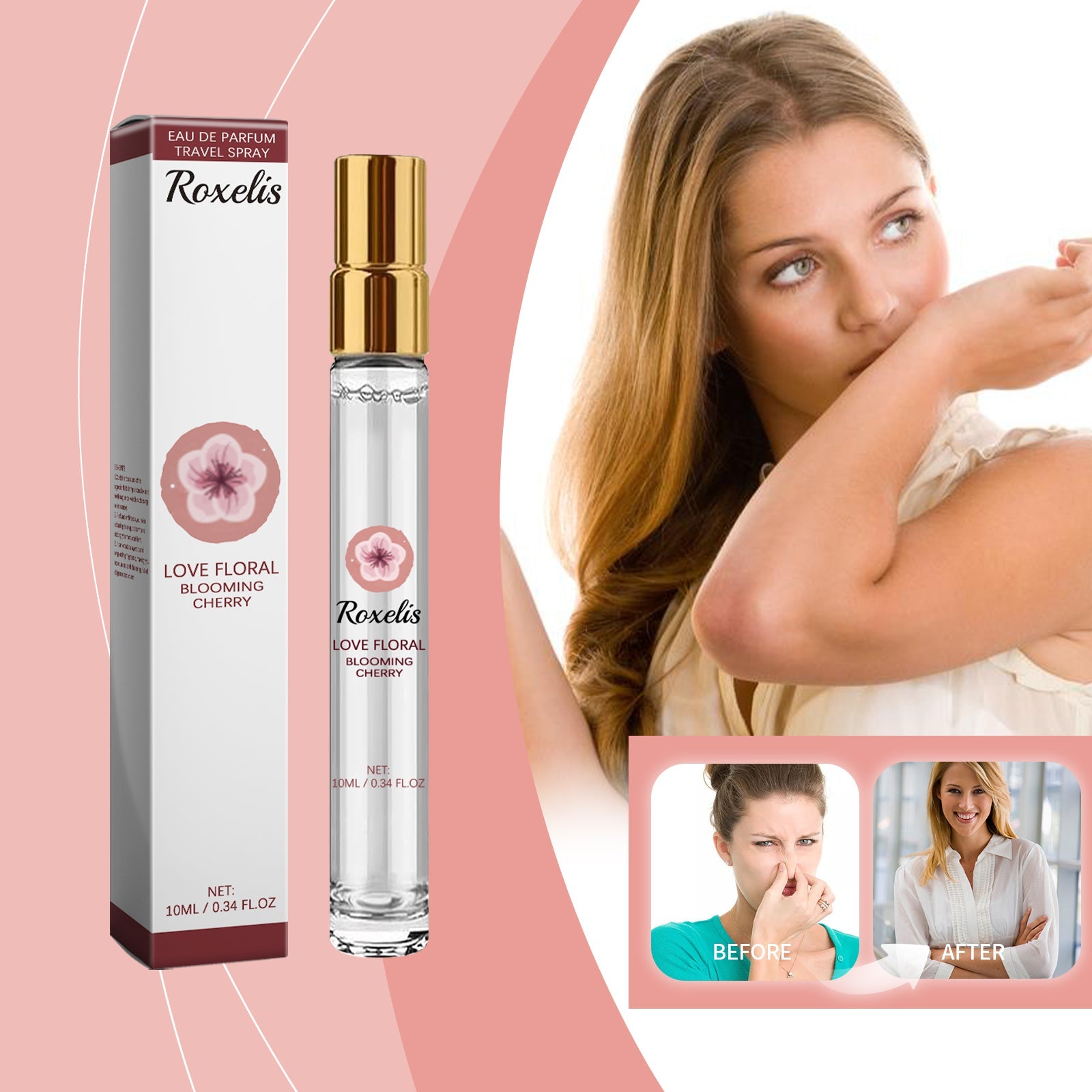 Eau De Parfum Travel Spray, Long-Lasting Light Fragrance Fresh Floral Rose Charm Jasmine Fragrance - Korvel