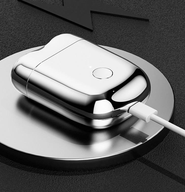 Mini electric shaver with magnetic suction dual blade heads 2-speed USB charging mini portable men's electric shaver - Korvel