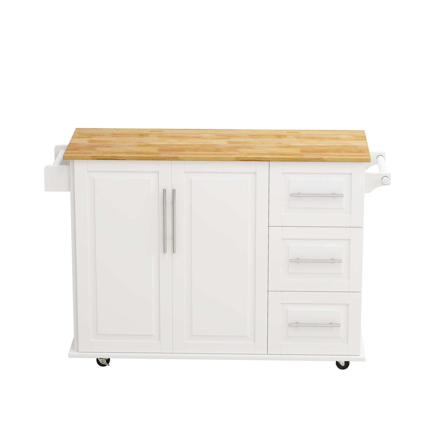 Elegant Kitchen Island Cart with Storage and Spice Rack