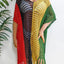 Fringe Color Block Scoop Neck Cover Up - Korvel