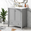 30inchgrey Bathroom Vanity with Sink ComboMulti-functional Bathroom Cabinet with Doors and Drawer Solid Frame and MDF Board - Korvel