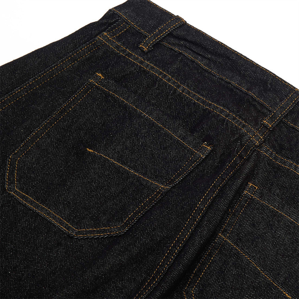 American High Street Design Denim Wide Leg Long Pants Men's Vibe Trendy Side Pleated Loose Casual Trousers - Korvel