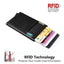 Business Men Credit Card Wallet Aluminum Cash ID Card Holder  Case Blocking Slim Metal Wallet Coin Purse Black - Korvel