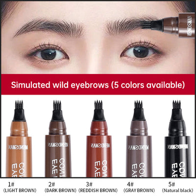 Long Lasting 5 Colors Sketch Liquid Eye Brow Pencil Waterproof Microblading Tattoo Fork Tip Eyebrow Pencil - Korvel