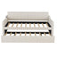 Twin Size Upholstery Daybed with Trundle and USB Charging Design Trundle can be flat or erected Beige - Korvel