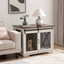 Farm kennel Flat noodles furniture with sliding barn door, farm wooden kennel end table, dog house with removable partition - Korvel