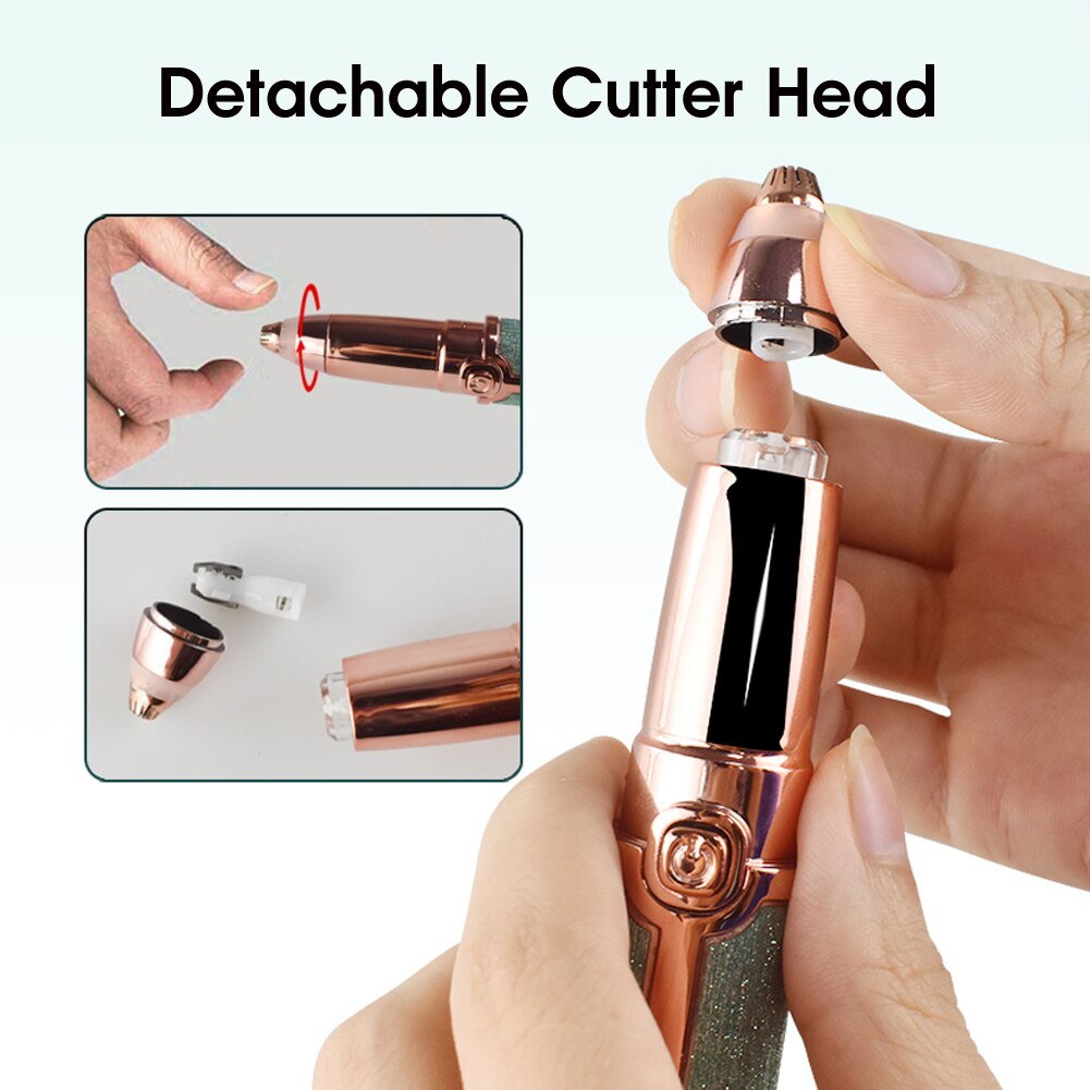 Electric Eyebrow Trimmer Epilator Painless Eye Brow Body Face Lip Shaver Razors Portable Facial Hair Remove - Korvel