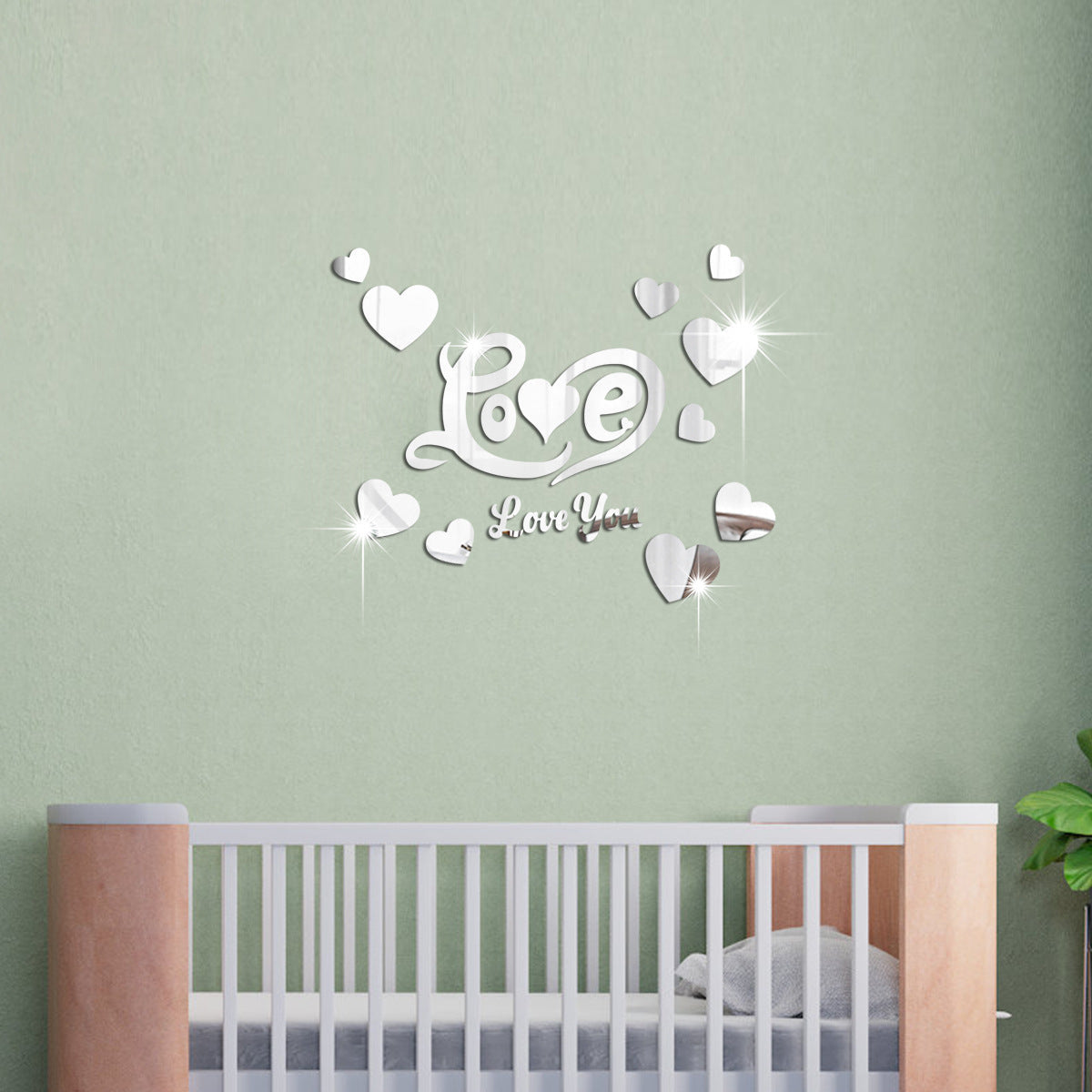 Cross-border Export Love Mirror Acrylic Wall Sticker for Bedroom and Living Room Decor - Korvel