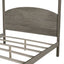 Elegant Queen Size Canopy Platform Bed with Headboard - Brown Wash