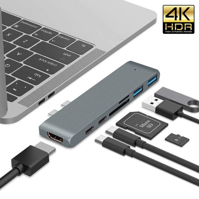 7-in-1 Dual Type-C to HDMI Dock USB 3.0 Hub Converter - Korvel