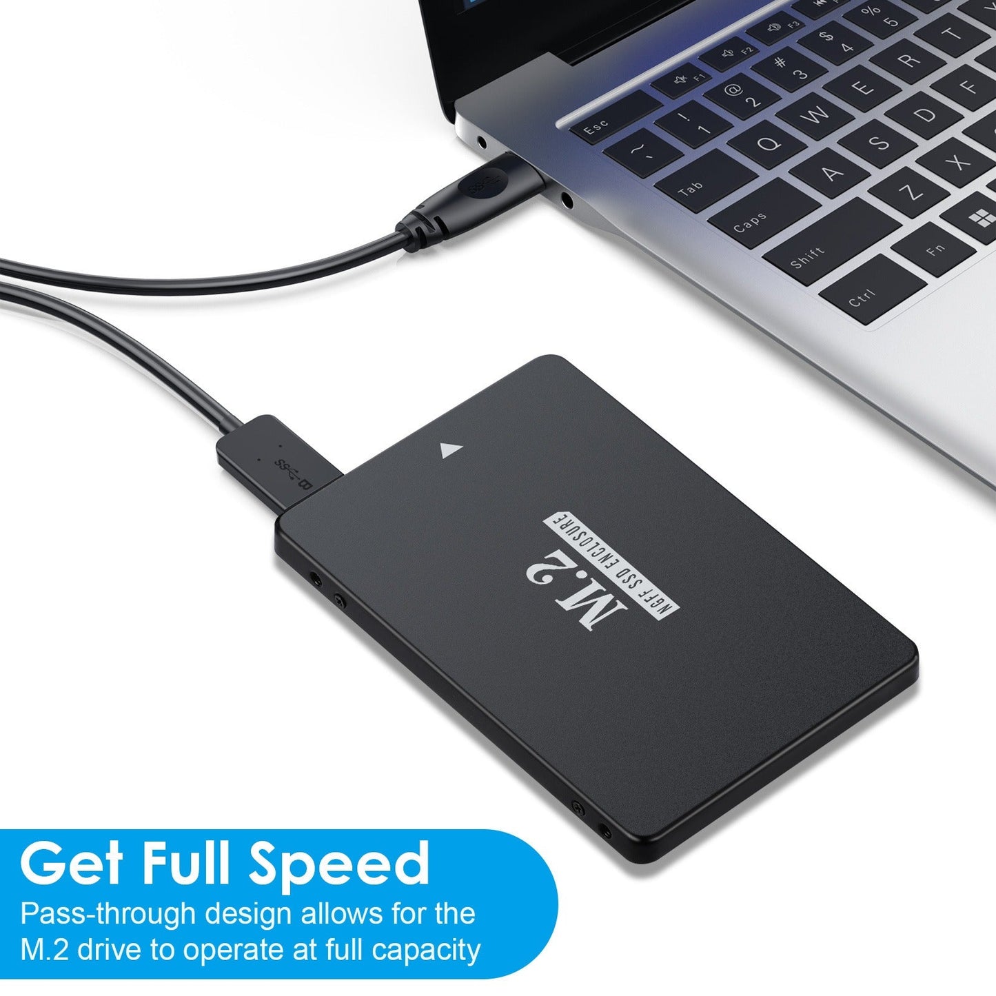 USB 3.0/SATA III 2.5-inch aluminum case M2 NGFF SSD solid state drive box - Korvel