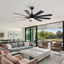 Modern Farmhouse 62-Inch Black Ceiling Fan with Smart Control